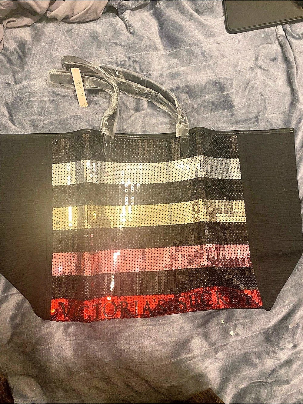 Victoria secret Color Block Sequin Tote NWT